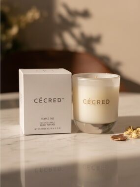 CÉCRED Temple Oud Scented Candle 3 oz New In Box Luxury Mini Candle